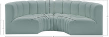 Arc Faux Leather 4pc. Sectional Mint - 101Mint-S4C - Vega Furniture