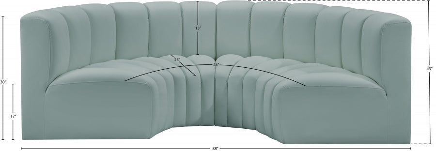 Arc Faux Leather 4pc. Sectional Mint - 101Mint-S4C - Vega Furniture