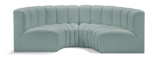 Arc Faux Leather 4pc. Sectional Mint - 101Mint-S4C - Vega Furniture