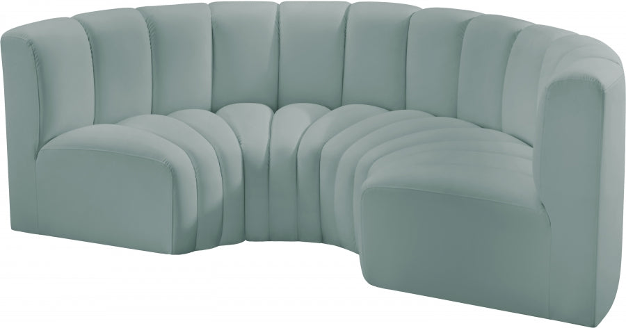 Arc Faux Leather 4pc. Sectional Mint - 101Mint-S4C - Vega Furniture