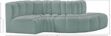 Arc Faux Leather 4pc. Sectional Mint - 101Mint-S4D - Vega Furniture