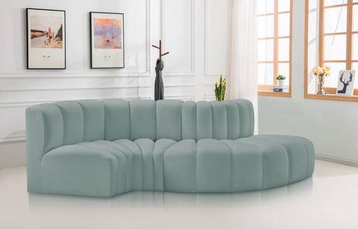 Arc Faux Leather 4pc. Sectional Mint - 101Mint-S4D - Vega Furniture