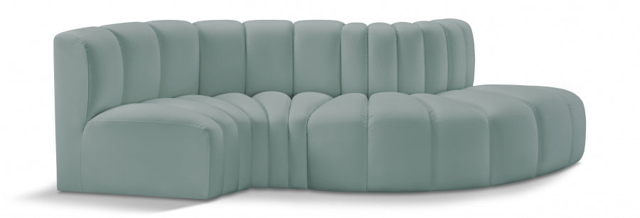 Arc Faux Leather 4pc. Sectional Mint - 101Mint-S4D - Vega Furniture