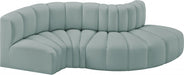 Arc Faux Leather 4pc. Sectional Mint - 101Mint-S4D - Vega Furniture