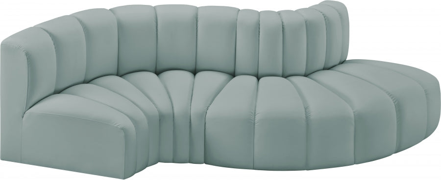 Arc Faux Leather 4pc. Sectional Mint - 101Mint-S4D - Vega Furniture