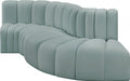 Arc Faux Leather 4pc. Sectional Mint - 101Mint-S4D - Vega Furniture