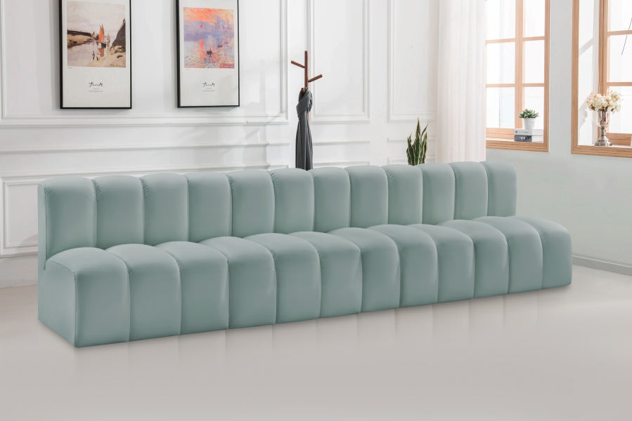 Arc Faux Leather 4pc. Sectional Mint - 101Mint-S4E - Vega Furniture