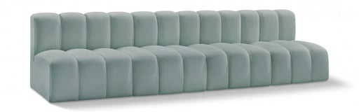 Arc Faux Leather 4pc. Sectional Mint - 101Mint-S4E - Vega Furniture