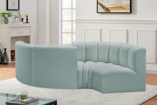 Arc Faux Leather 4pc. Sectional Mint - 101Mint-S4F - Vega Furniture