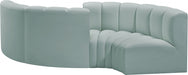 Arc Faux Leather 4pc. Sectional Mint - 101Mint-S4F - Vega Furniture