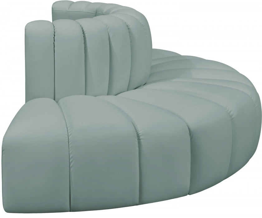 Arc Faux Leather 4pc. Sectional Mint - 101Mint-S4G - Vega Furniture