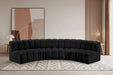 Arc Faux Leather 5pc. Sectional Black - 101Black-S5A - Vega Furniture