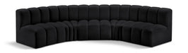 Arc Faux Leather 5pc. Sectional Black - 101Black-S5A - Vega Furniture