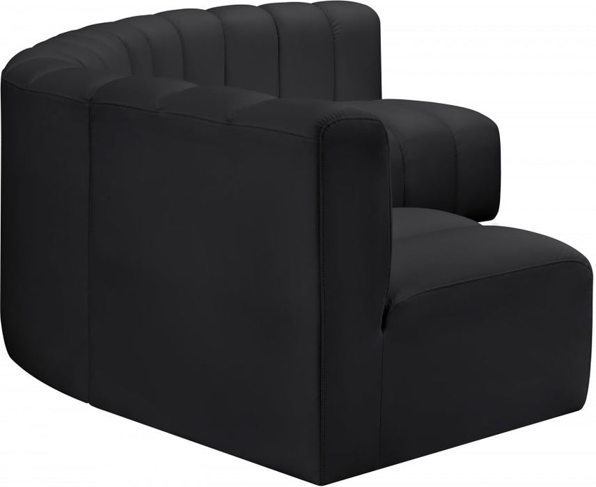 Arc Faux Leather 5pc. Sectional Black - 101Black-S5A - Vega Furniture