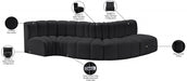 Arc Faux Leather 5pc. Sectional Black - 101Black-S5B - Vega Furniture