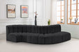 Arc Faux Leather 5pc. Sectional Black - 101Black-S5B - Vega Furniture