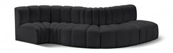 Arc Faux Leather 5pc. Sectional Black - 101Black-S5B - Vega Furniture