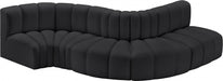 Arc Faux Leather 5pc. Sectional Black - 101Black-S5B - Vega Furniture