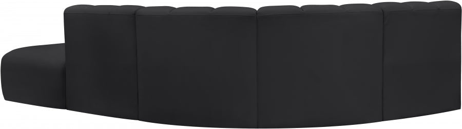Arc Faux Leather 5pc. Sectional Black - 101Black-S5C - Vega Furniture