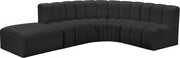 Arc Faux Leather 5pc. Sectional Black - 101Black-S5C - Vega Furniture