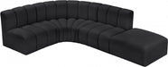 Arc Faux Leather 5pc. Sectional Black - 101Black-S5C - Vega Furniture