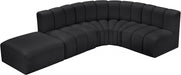 Arc Faux Leather 5pc. Sectional Black - 101Black-S5C - Vega Furniture