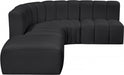 Arc Faux Leather 5pc. Sectional Black - 101Black-S5C - Vega Furniture