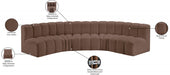 Arc Faux Leather 5pc. Sectional Brown - 101Brown-S5A - Vega Furniture