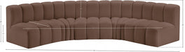 Arc Faux Leather 5pc. Sectional Brown - 101Brown-S5A - Vega Furniture