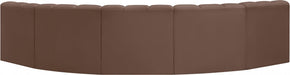 Arc Faux Leather 5pc. Sectional Brown - 101Brown-S5A - Vega Furniture