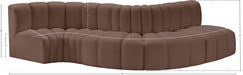 Arc Faux Leather 5pc. Sectional Brown - 101Brown-S5B - Vega Furniture