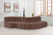 Arc Faux Leather 5pc. Sectional Brown - 101Brown-S5B - Vega Furniture