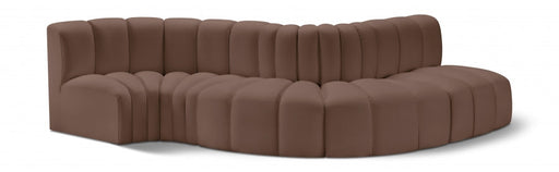 Arc Faux Leather 5pc. Sectional Brown - 101Brown-S5B - Vega Furniture
