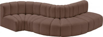 Arc Faux Leather 5pc. Sectional Brown - 101Brown-S5B - Vega Furniture