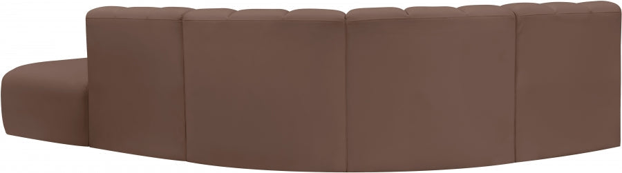 Arc Faux Leather 5pc. Sectional Brown - 101Brown-S5C - Vega Furniture