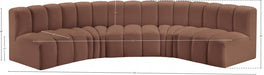 Arc Faux Leather 5pc. Sectional Cognac - 101Cognac-S5A - Vega Furniture