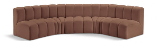 Arc Faux Leather 5pc. Sectional Cognac - 101Cognac-S5A - Vega Furniture