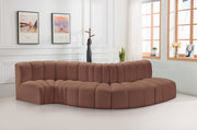 Arc Faux Leather 5pc. Sectional Cognac - 101Cognac-S5B - Vega Furniture