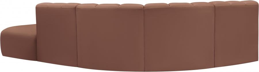 Arc Faux Leather 5pc. Sectional Cognac - 101Cognac-S5C - Vega Furniture