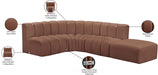 Arc Faux Leather 5pc. Sectional Cognac - 101Cognac-S5C - Vega Furniture