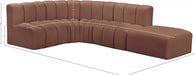 Arc Faux Leather 5pc. Sectional Cognac - 101Cognac-S5C - Vega Furniture