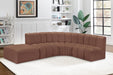 Arc Faux Leather 5pc. Sectional Cognac - 101Cognac-S5C - Vega Furniture