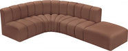 Arc Faux Leather 5pc. Sectional Cognac - 101Cognac-S5C - Vega Furniture