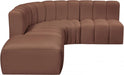 Arc Faux Leather 5pc. Sectional Cognac - 101Cognac-S5C - Vega Furniture