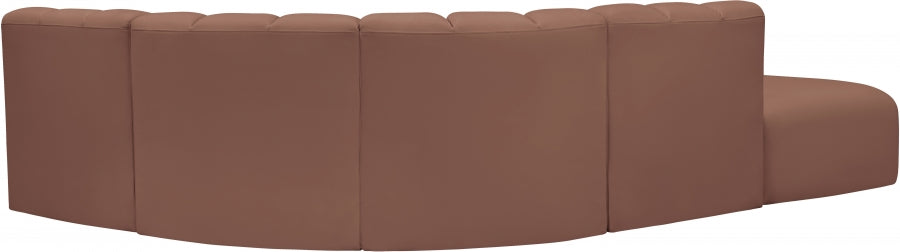 Arc Faux Leather 5pc. Sectional Cognac - 101Cognac-S5C - Vega Furniture