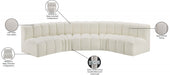 Arc Faux Leather 5pc. Sectional Cream - 101Cream-S5A - Vega Furniture