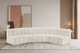 Arc Faux Leather 5pc. Sectional Cream - 101Cream-S5A - Vega Furniture