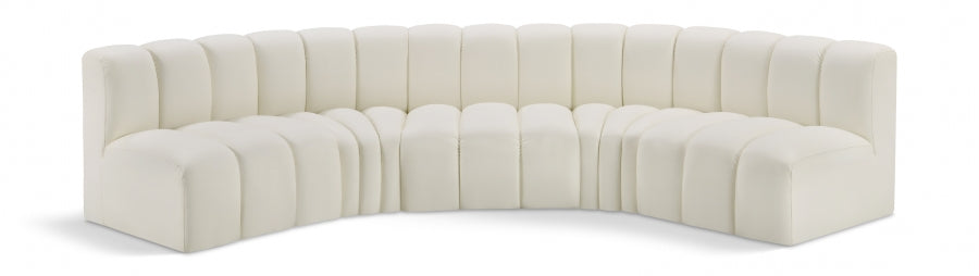 Arc Faux Leather 5pc. Sectional Cream - 101Cream-S5A - Vega Furniture