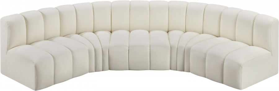 Arc Faux Leather 5pc. Sectional Cream - 101Cream-S5A - Vega Furniture