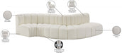 Arc Faux Leather 5pc. Sectional Cream - 101Cream-S5B - Vega Furniture